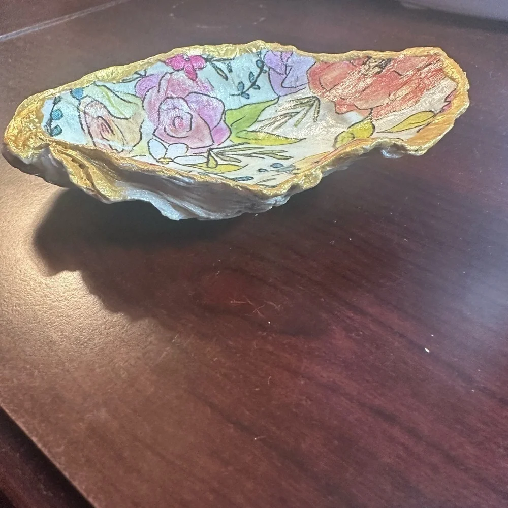 Victorian Oyster Shell Ring Trinket Holder Handmade